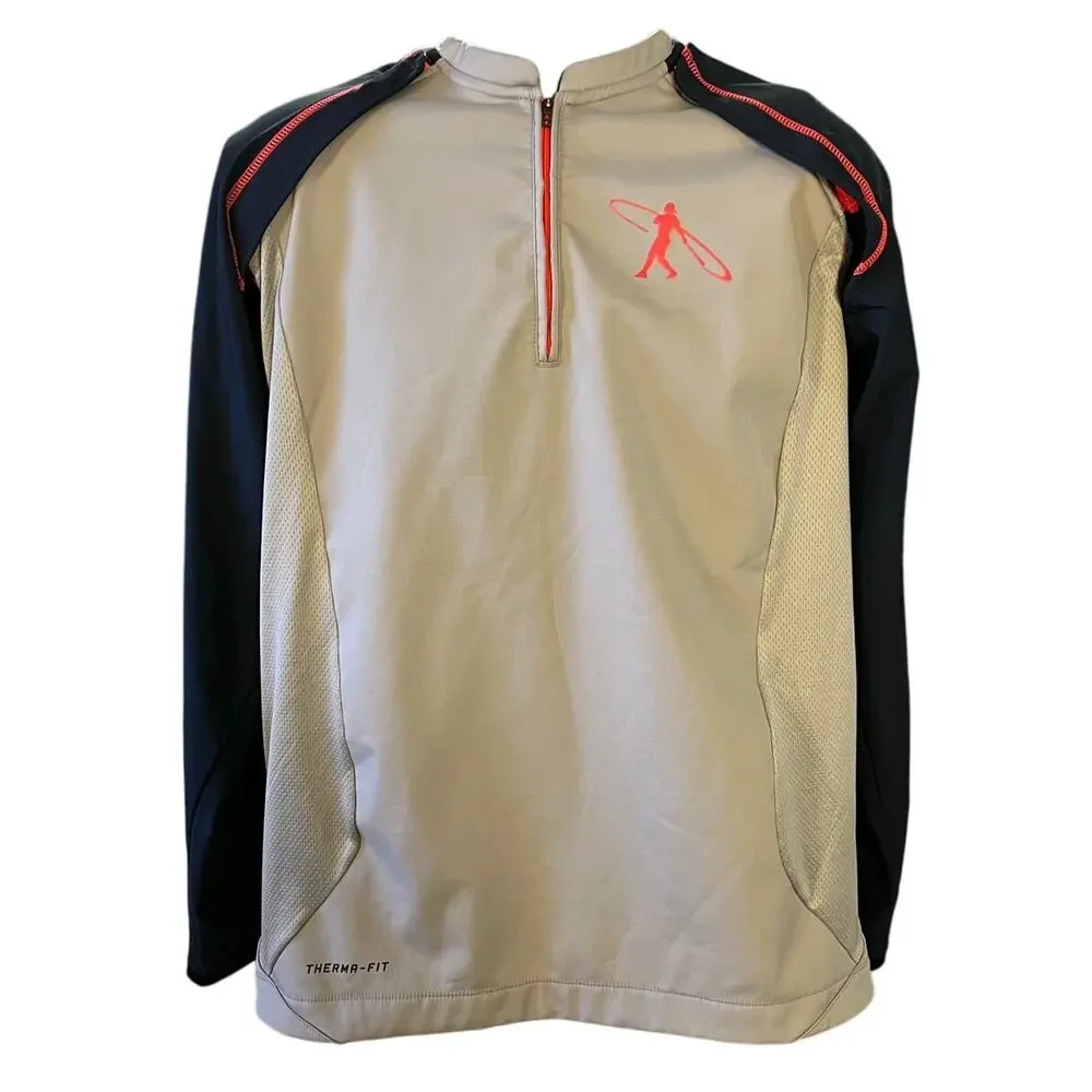 Nike Therma-FIT Quarter Zip Pullover Jacket Men’s Large Gray Blue Athletic